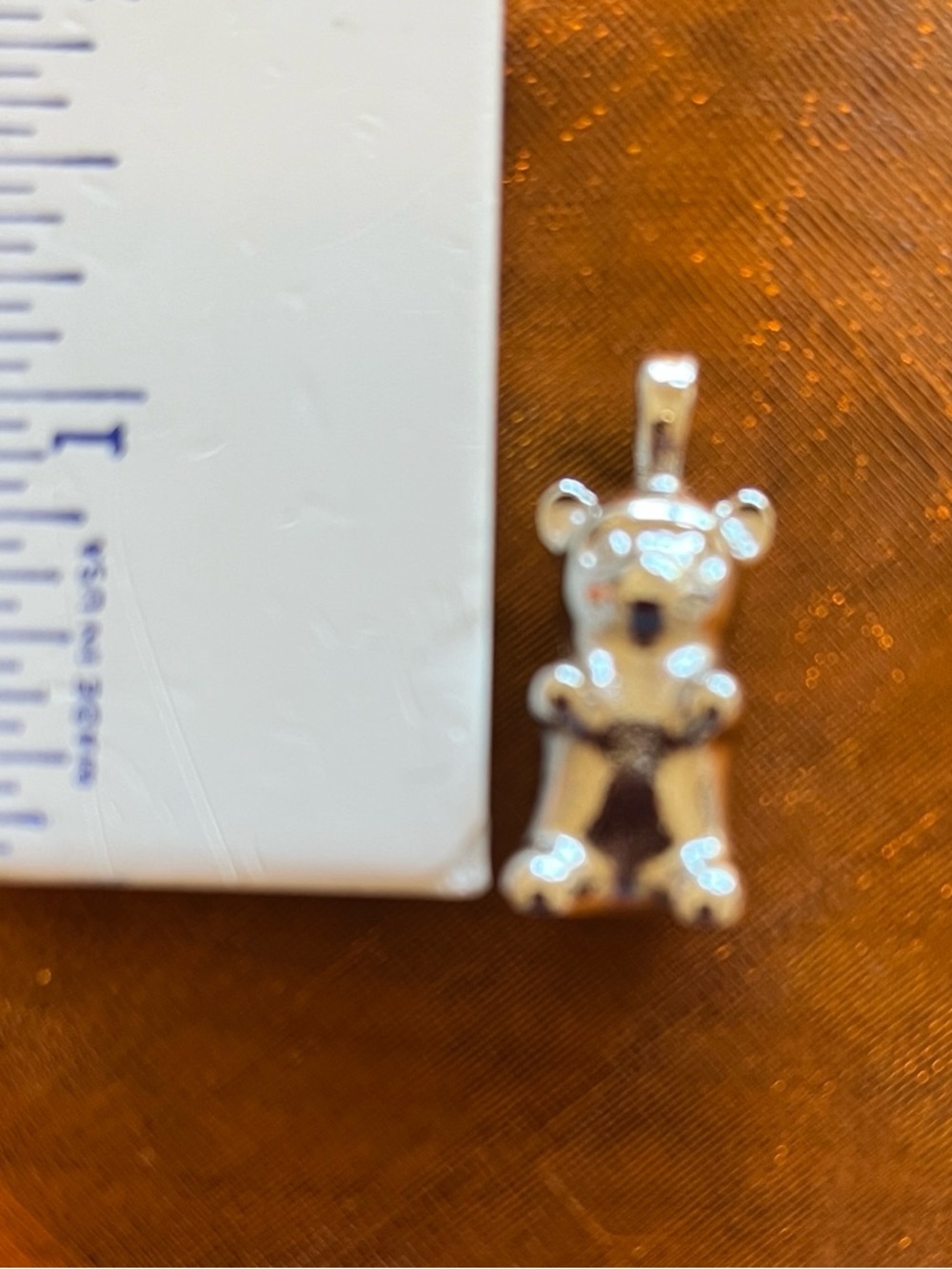 Teddy Bear Gummy Bear Charm Pendant silvertone NWOT - Picture 4 of 5